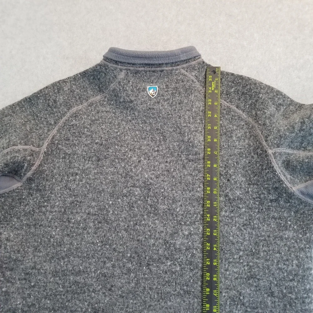 Kuhl Sweater Mens Extra Large Gray Quarter Zip Wool Blend Shaggy Outdoor Hiking